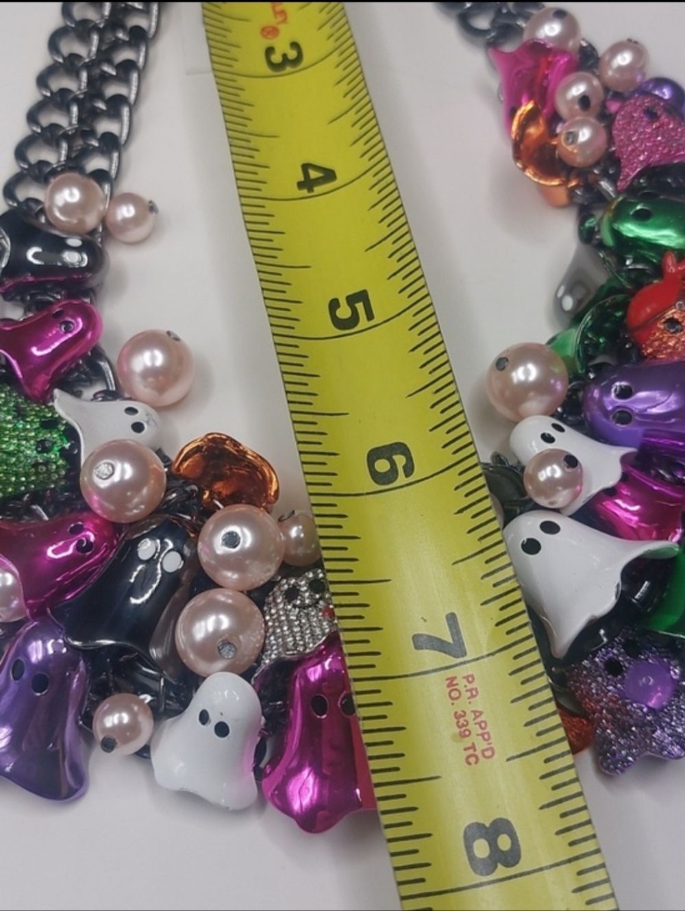 Betsey Johnson Halloween Colorful Ghosts Chunky Bib Statement Necklace - Picture 13 of 16